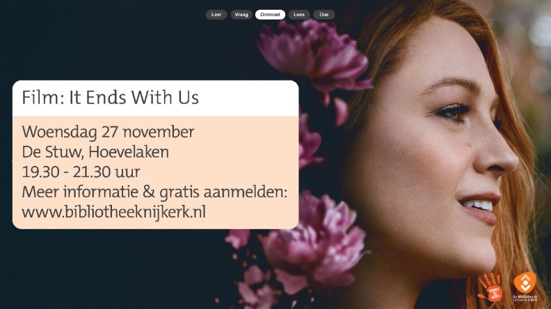 Film It Ends With Us, Woensdag 27 november, De Stuw, Hoevelaken